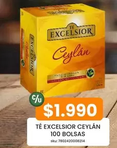 Ceylán - Té Excelsior 100 Bolsas
