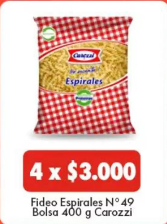 Carozzi - Fideo Espirales No 49 Bolsa