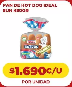 Ideal - Pan De Hot Dog  8un 480gr