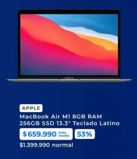 Apple - Macbook Air M18gb Ram 256gb Ssd 13.3" Teclado Latino