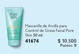 Control - Mascarilla De Arcilla Para  De Grasa Facial Pure Skin