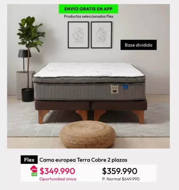 Flex - Cama Europea Terra Cobre 2 Plazas