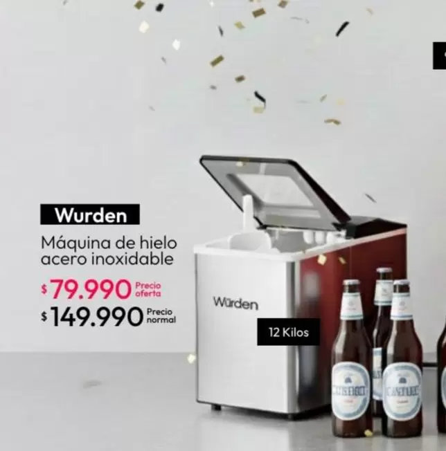 Wurden - Maquina de hielo acero inoxidable