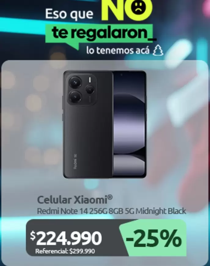 Xiaomi - Celular Redmi Note 14 256gb 5g Midnight Black