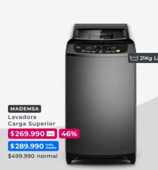 Mademsa - Lavadora Carga Superior