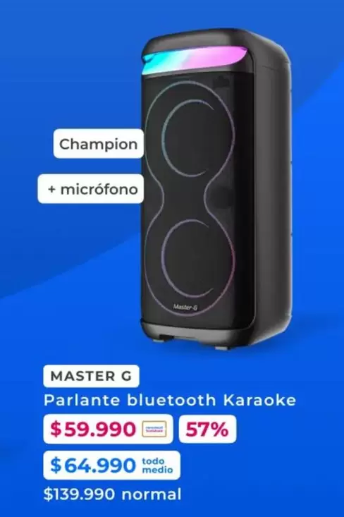 Master-G - Parlante Bluetooth Karaoke