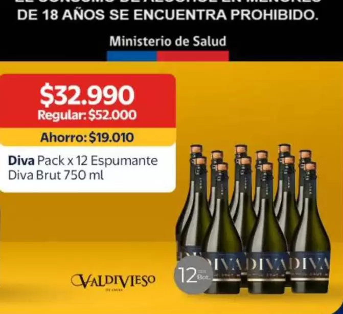 Brut - Pack x 12 Espumante diva brut