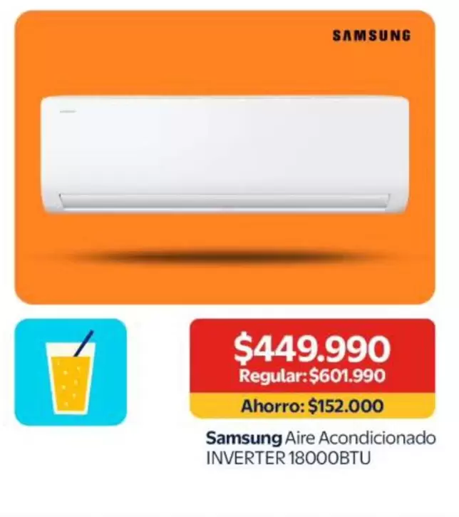Samsung - Aire Acondicionado Inverter 18000btu