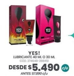Yes - Lubricante 40 Ml O 30 Ml