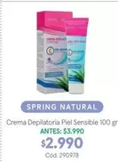 Spring Natural - Crema Depilatoria Piel Sensible