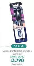Oral B - Cepillo Dental Black Carbono Suave X2