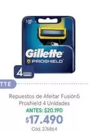 Gillette - Repuestos De Afeitar Fusion5 Proshield 4 Unidades