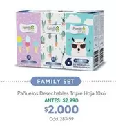 Family Set - Pañuelos Desechables Triple Hoja 10x6