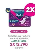 Nosotras - Toalla Higiénica Nocturna Tela Suave