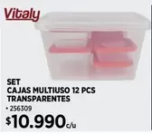 Vital - Cajas Multiuso 12 Pcs Transparentes