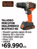 Black & Decker - Taladro Percutor Inalámbrico BCD704C1-B2