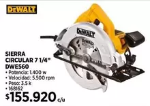 Dewalt - Sierra Circular 7 1/4" DWE560