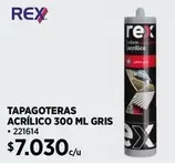 Rex - Tapagoteras Acrílico 300 Ml Gris