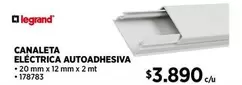 Legrand - Canaleta Eléctrica Autoadhesiva