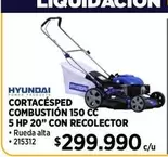 Hyundai - Cortacesped Combustion 150 Cc 5 Hp 20" Con Recollector