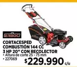 HP - Cortacesped Combustion 144 Cc 3 Hp 20" Con Recolector