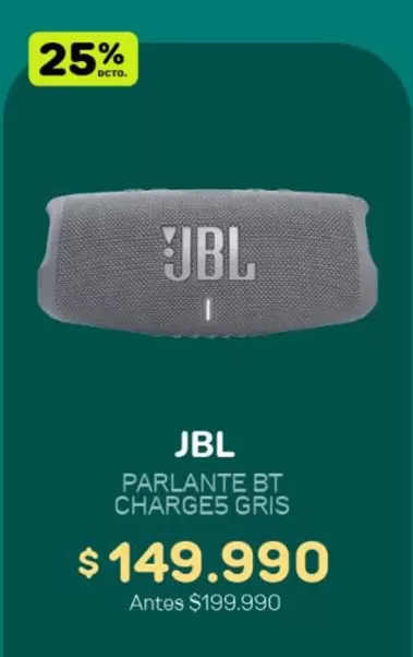 JBL - Parlante Bt Charges Gris