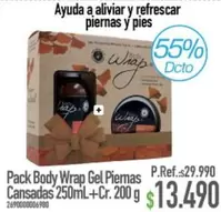Pack Body Wrap Gel Piemas Cansadas