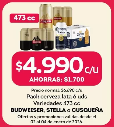 Budweiser - Pack Cerveza Lata 6 Uds Variedades