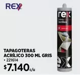 Rex - Tapagoteras Acrílico 300 Ml Gris