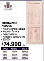 Aurora - Puerta Pino Nudosa