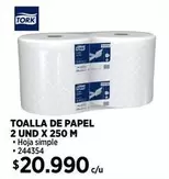 Tork - Toalla De Papel 2 Und X 250 M