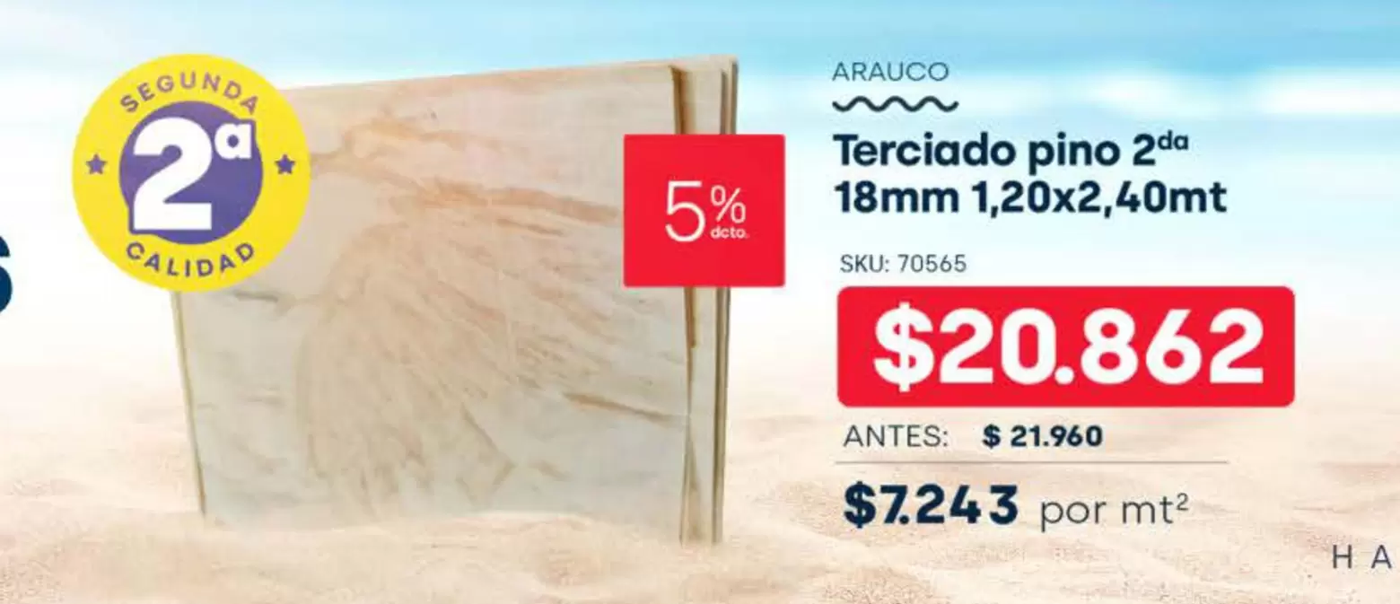 Arauco - Terciado Pino 2a 18mm