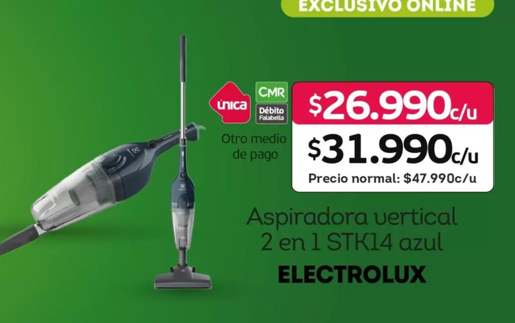 Electrolux - Aspiradora Vertical 2 En 1 STX14 Azul
