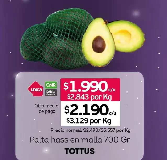 Tottus - Palta Hass En Malla
