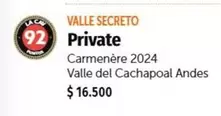 Carmenere - Valle Secreto Private 2022