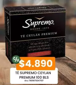 Ceylán - Té Supremo Premium 100 Bls