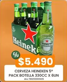 Heineken - Cerveza 5o Pack Botella 330cc X 6un