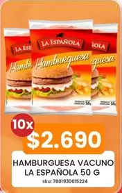 La Española - Hamburguesa Vacuno