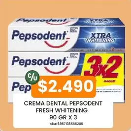 Pepsodent - Crema Dental Fresh Whitening 90 Gr X 3