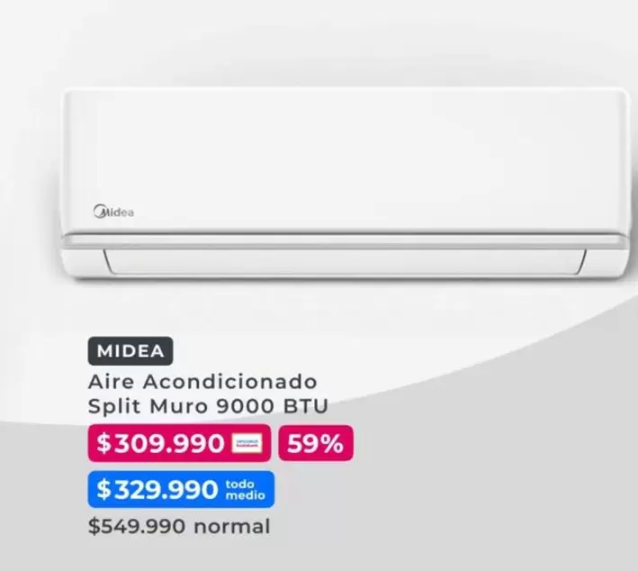 Midea - Aire Acondicionado Split Muro 9000 Btu