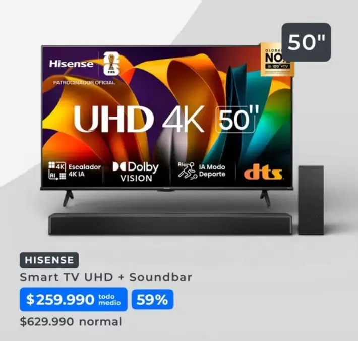 Hisense - Smart Tv Uhd + Soundbar