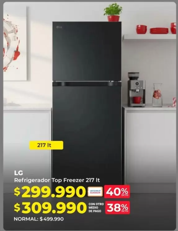 LG - Refrigerador Top Freezer