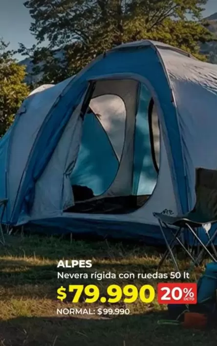 Alpes - Nevera Rigida con ruedas 50 lt