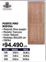 Oregón - Puerta Pino Nudosa
