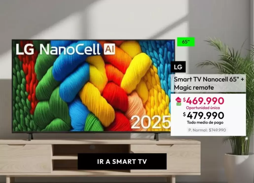 LG - Smart Tv Nanocell 65"+ Maggie Remote