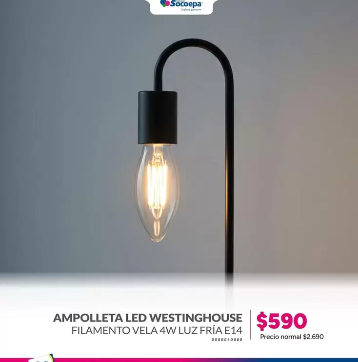 Westinghouse - Ampolleta Led  Filamento Vela