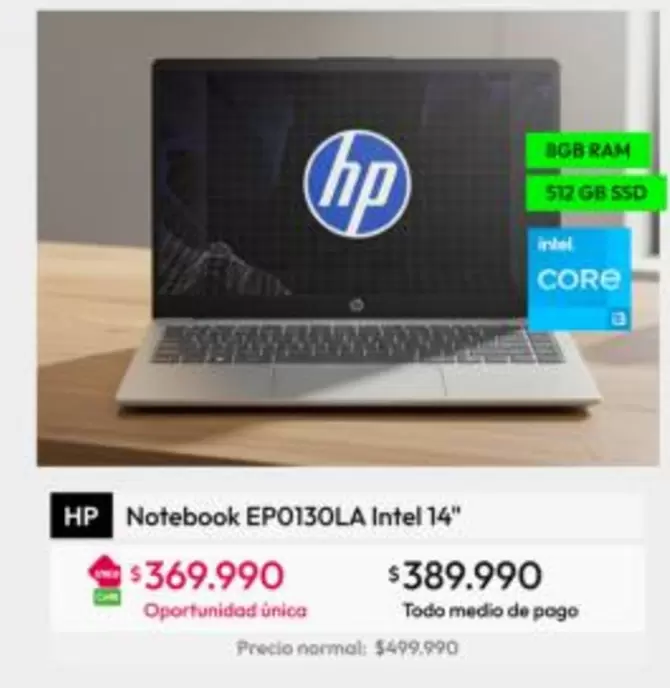 HP - Notebook Ep0130la Intel 14