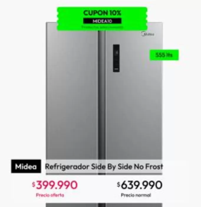 Midea - Refrigerador Side By Side No Frost