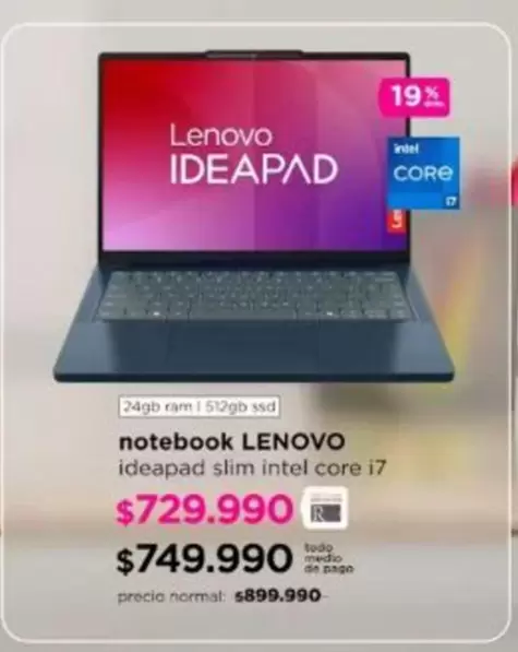 Lenovo - Notebook Ideapad Slim Intel Core I7