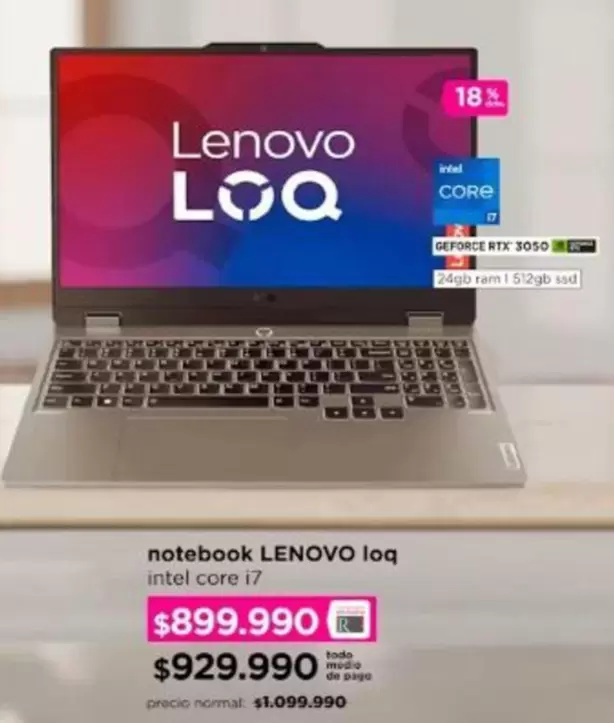 Lenovo - Notebook Loq Intel Core I7